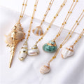 Lateefah Boho Conch Shell Necklace Conch Sea shell Necklace Pendant For Women Collier Femme Shell Cowrie Summer Jewelry - Charlie Dolly
