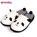 Girseaby Women Cute Cartoon Panda Slippers Home Floor Soft Plush Slippers Female House Shoes Girl Winter Warm Pantufas T219 - Charlie Dolly