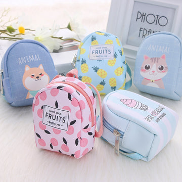 2023 Cartoon Women Girls Mini Coin Bag Cat Printed Coin Purse Keys Card Holder Wallet Money Bags Earphone Package Kids Gifts - Charlie Dolly