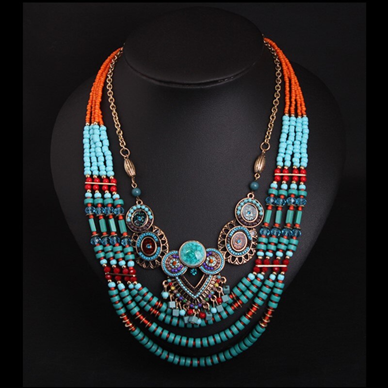 Bohemian Handmade Beaded Necklace Women's Multi-layered Color Clothing Accessories Necklace - Charlie Dolly