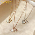 QMCOCO Silver Color Creative Trendy Design Shell Starfish Pendant Necklace For Women Collarbone Chain Biarthday Party Gifts - Charlie Dolly