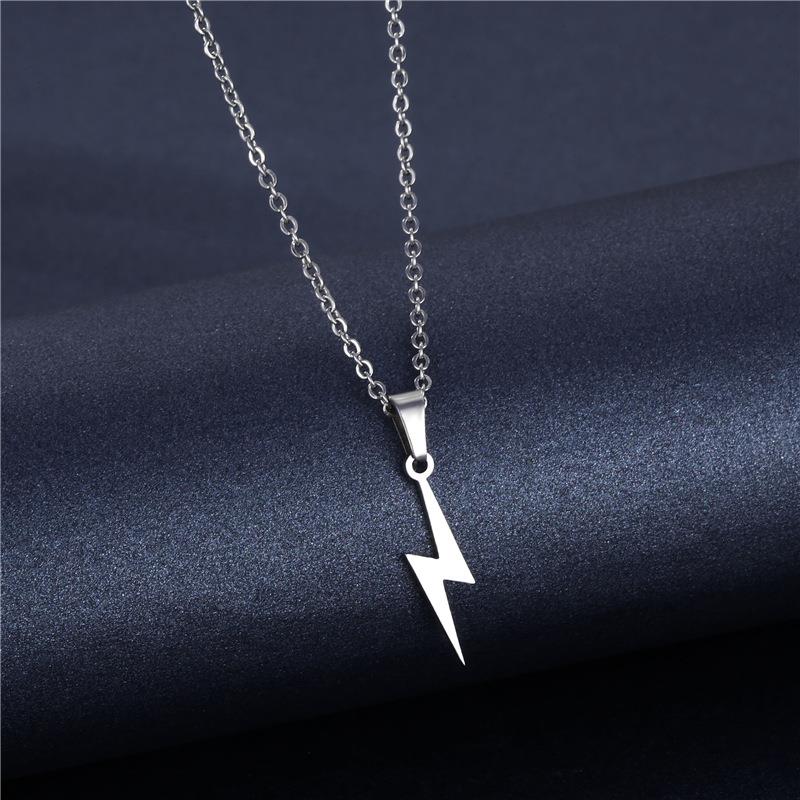 Lightning Pendant Necklace Chain 304 Stainless Steel Necklace for Women Men Party Ornament Jewelry Gift - Charlie Dolly