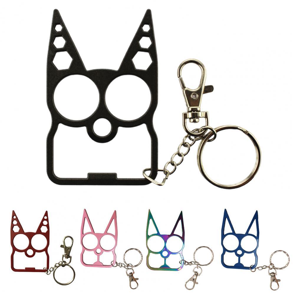 Cartoon Cat Face Shape Finger Tiger Opener Screwdriver Key Chain Multifunctional Keyring Purse Handbag Ornament rabbit ear cat