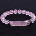 8mm Natural Stone Strand Beads Bracelet Reiki Healing Pink Quartz Aventurine Agates Rose Crystal Rectangle Bar Charms Bracelets - Charlie Dolly