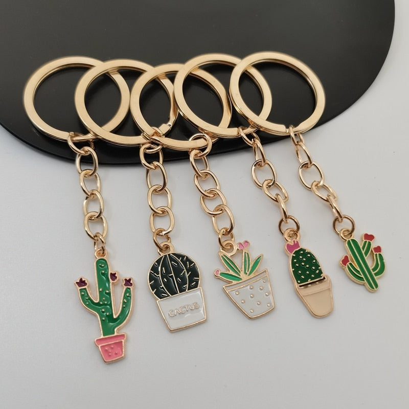 Random 1pcs Pocket Edition Small Gift Cactus Keychain Simulation Fruit Sliced Cactus Keychain - Charlie Dolly
