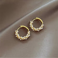 Korean  Simple Temperament Circle Pearl Earrings Fashion Small Versatile Earrings Women's Jewelry - Charlie Dolly