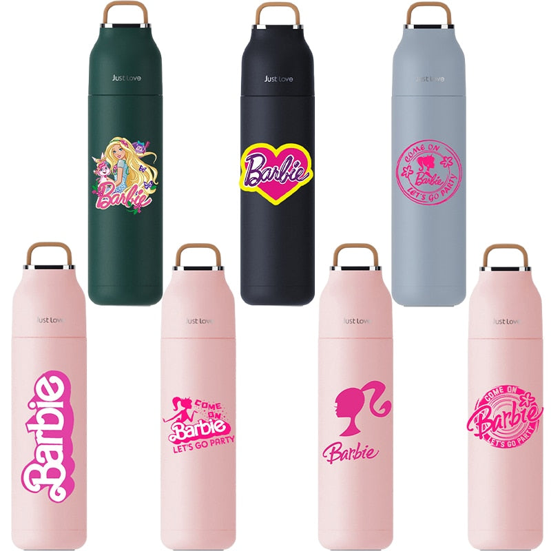 500Ml Kawaii Barbie Thermos Cup Anime Outdoor Sports Portable Large Capacity Keep Cold Insulated Stainless Steel Mug Bottle Gift - Charlie Dolly