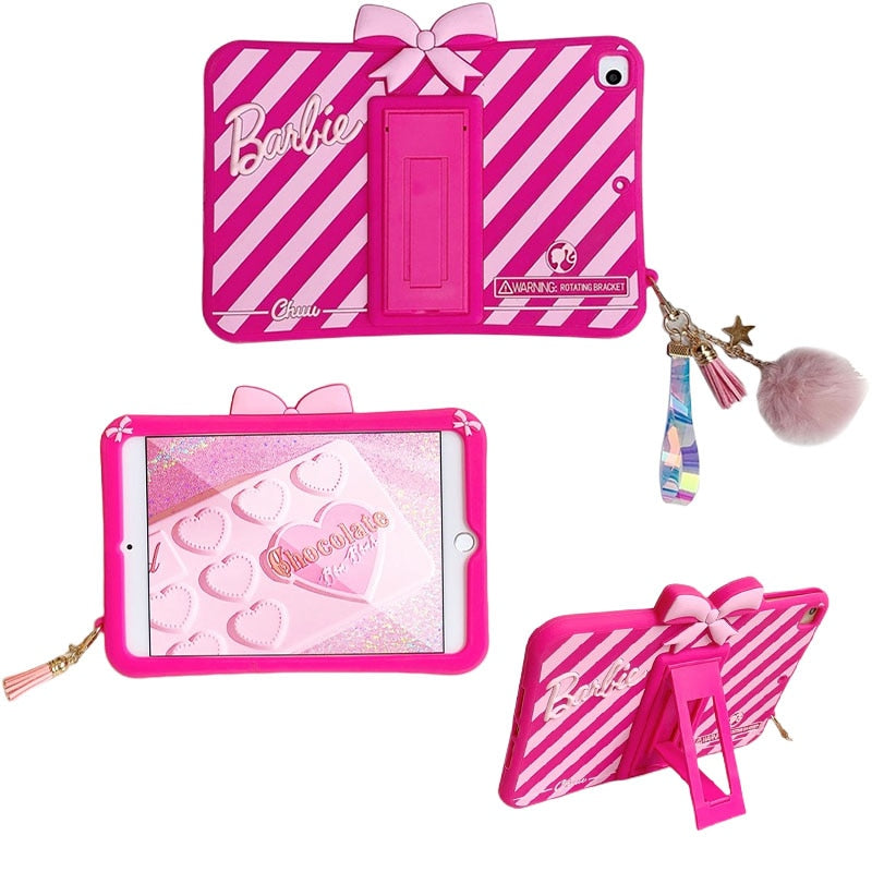 Barbie for Ipad Case Fashion Pink Mini Air Pro Full Screen Pu Silicon Transparent Cover Cartoon Kawaii Portable Accessory Gift