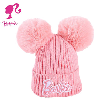 Barbie Parent-Child Baby Knitted Hat Soft Elastic Winter Protection Children Woolen Hats Cute Fur Ball Cotton Hat Pullover Gifts - Charlie Dolly