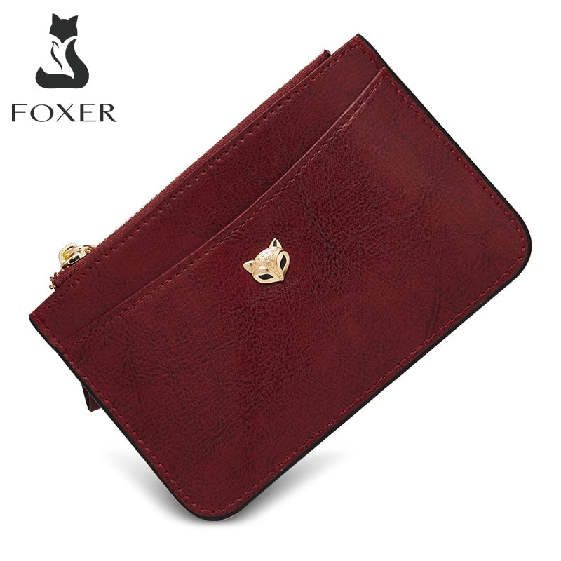 FOXER Brand Female Coin Packet Split Leather Card Holder Women Wallet Gift For Girl's Stylish Lady Short Clutch Purse Key Cases - Charlie Dolly
