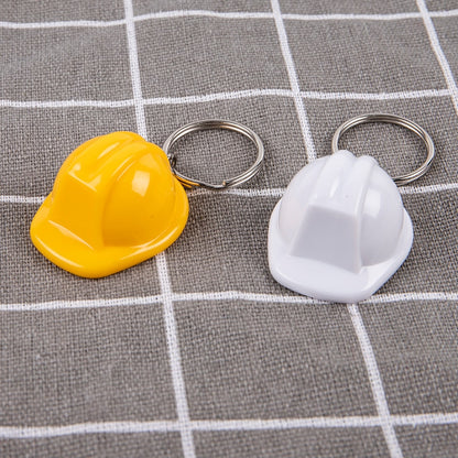 Helmet Hard Hat Keychain Holiday Creative Safety Helmet Keying Jewelry Gift Plastic 3D Helmet Keychain