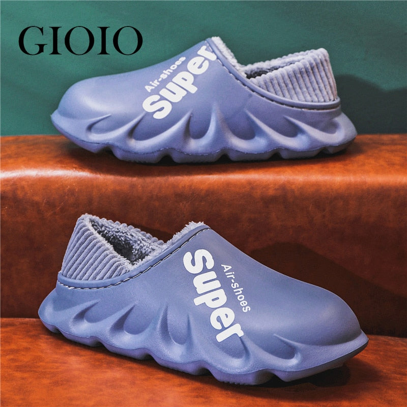 Winter Slippers Warm Men Shoes Waterproof Women Couples Non-Slip Plush Cotton Indoor Outdoor Kids Home Autumn Children