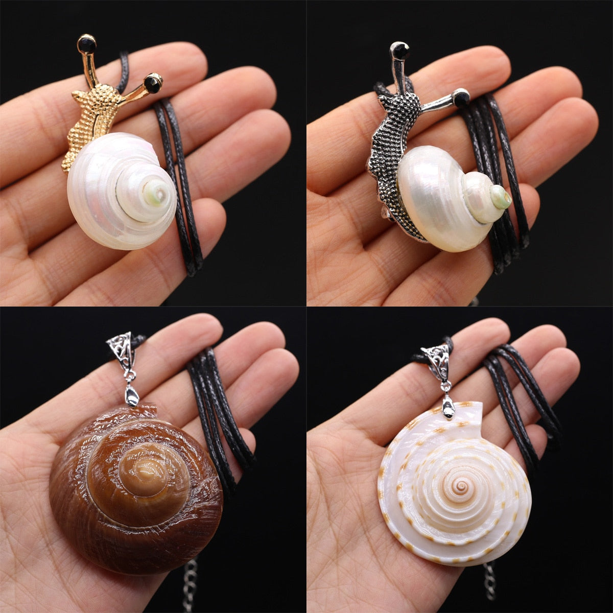 1PCS Vintage Exquisite Snail Pendant Natural Shell Conch DIY Jewelry Leather Rope Necklace Accessories Gift Wholesale - Charlie Dolly