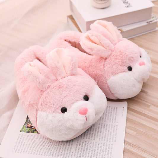 House Fluffy Women Slippers Cute Cartoon Pink Bunny Girls Fur Slides Bedroom Indoor Rabbits Warm Plush Ladies Casual Shoes - Charlie Dolly