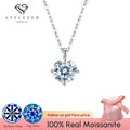 Stylever Luxury Certified Moissanite Diamond Classic Round Pendant Necklace for Women 925 Sterling Silver Chain Wedding Jewelry - Charlie Dolly