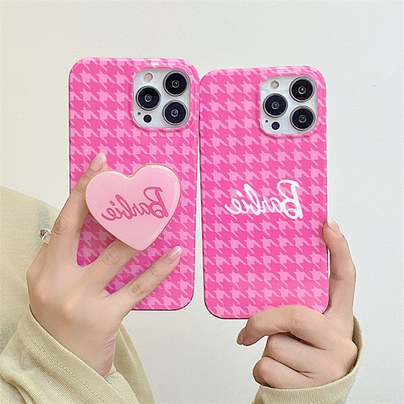 Barbie Phone Case 14Promax Xr Fashion Women 1213Pro Max Mobile Phone Case Cartoon Soft Girls Iphone Shell Love Bracket Gifts - Charlie Dolly