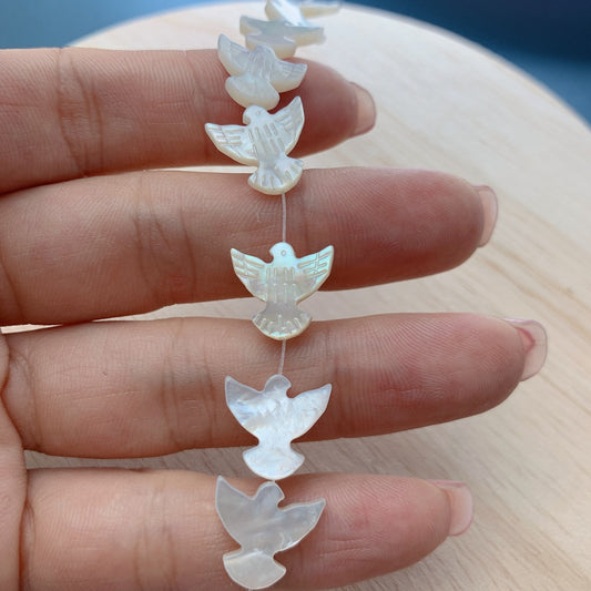 Natural Mother of Pearl Shell Peace Dove Beads Loose Gemstone For Jewelry Making DIY Necklace Bracelet Accessories Wholesale