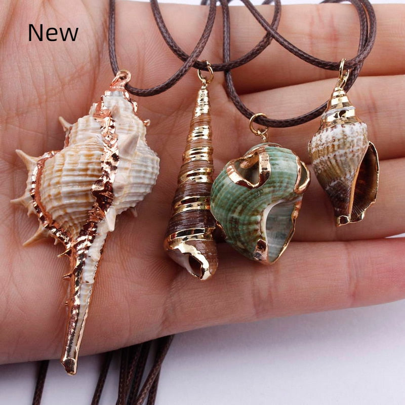 ZWPON Tropical Natural Sea Shell Choker Necklace Cowrie Leather Chain Bohemian Summer Jewellery Girlfriend Valentine's Day - Charlie Dolly