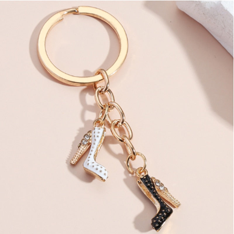 Cute Keychain Colorful High Heels Key chains Enamel Shoes Key Ring Friendship Gifts For Women Girls Handbag Accessorie Jewelry - Charlie Dolly