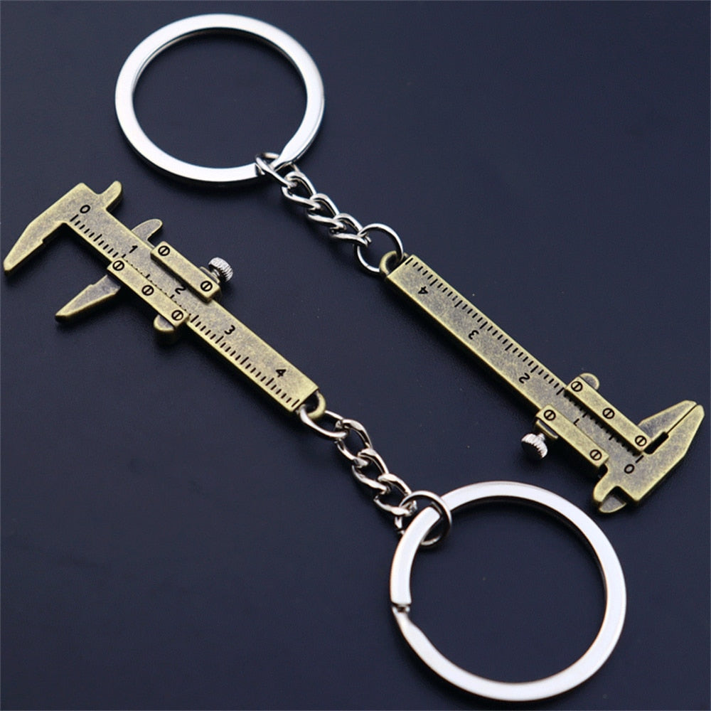Cute Mini Caliper Tools Keychain Zinc Alloy Vernier Caliper Key Chains Calipers Measuring Gauging Tools Accessories Rulers - Charlie Dolly