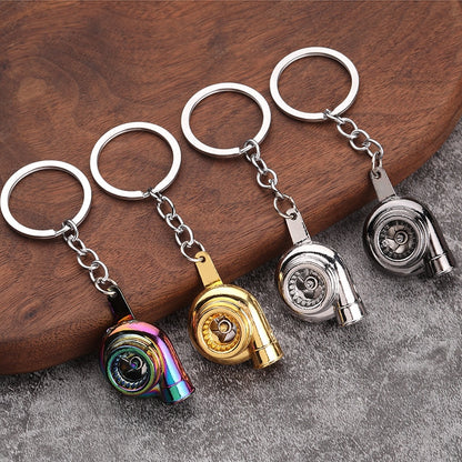 Simulation Alloy Keychain Car Modification Mini Metal Turbo Key Chain Accessories Backpack Pendant Creative Gift for Men Friends