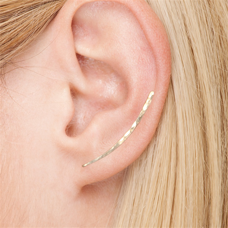 925 Silver Grillz Piercing Earrings Jewelry Ear Cuff Charm Handmade Hammered Gold Filled Brincos Earrings For Women Oorbellen