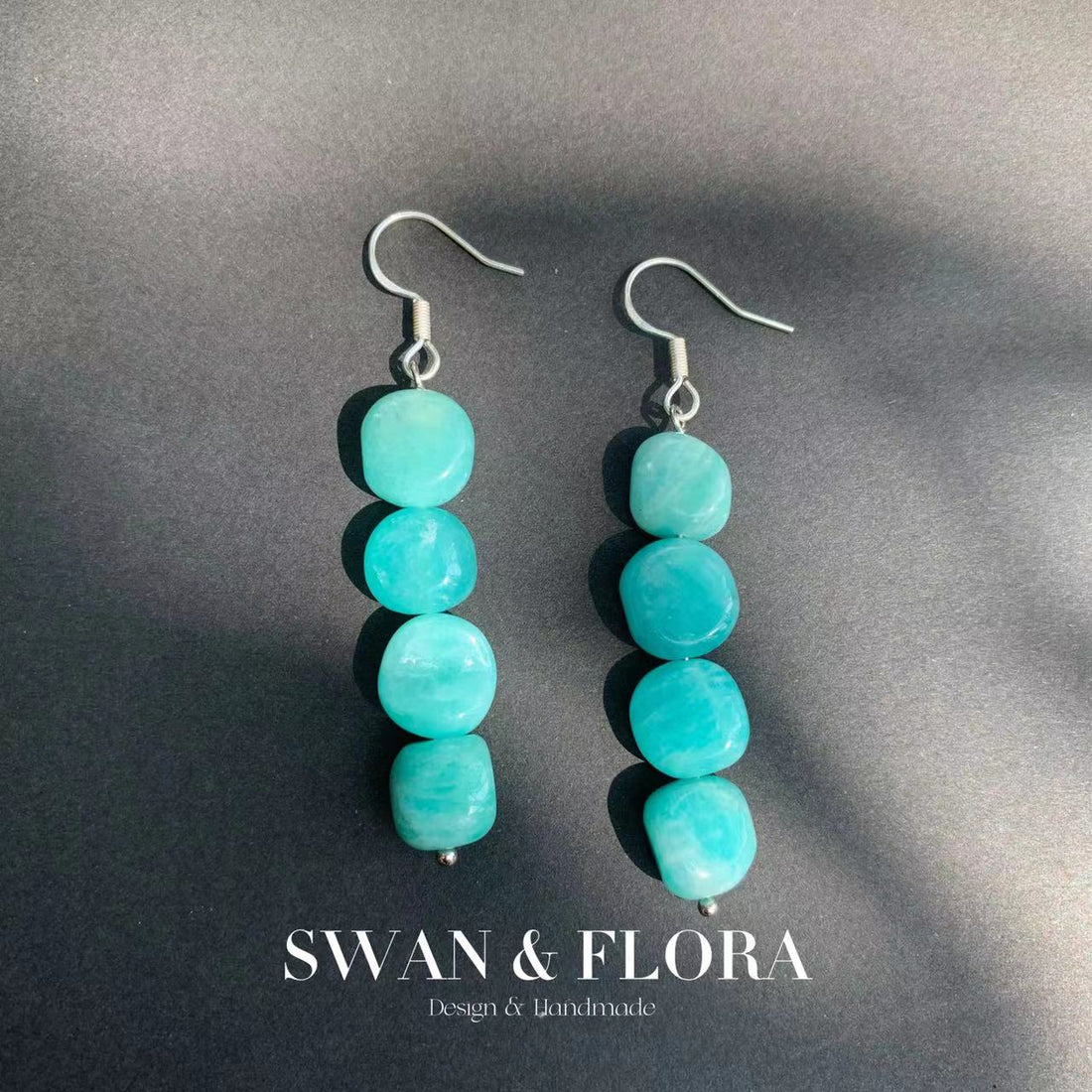 Natural Amazonite 925 Sterling Silver Hoop Earrings for women Jewelry Gift Chip Beads Jewelry Handmade Fine Jewelry Fashion - Charlie Dolly