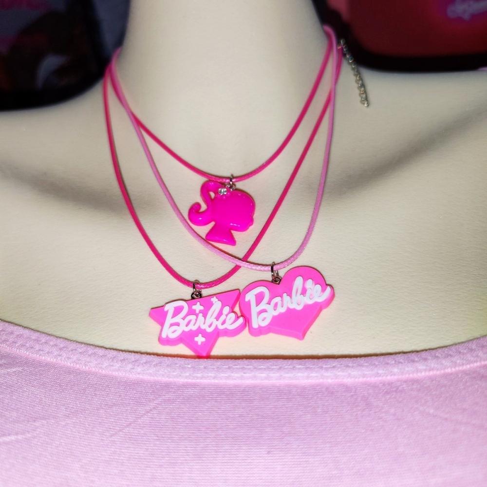 Anime Y2K Barbie Girls Necklace Kawaii Cartoon Doll Pendant Necklaces Fashion All-Match Women Girls Jewelry Accessories Gift Toy - Charlie Dolly