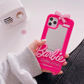 Kawaii Barbie Phone Case for 11 12 13 14 Pro Max Mini Xsmax Xr Xs X 6 7 8 Plus Se Anime Doll Pendant Fashion Cover with Mirror - Charlie Dolly