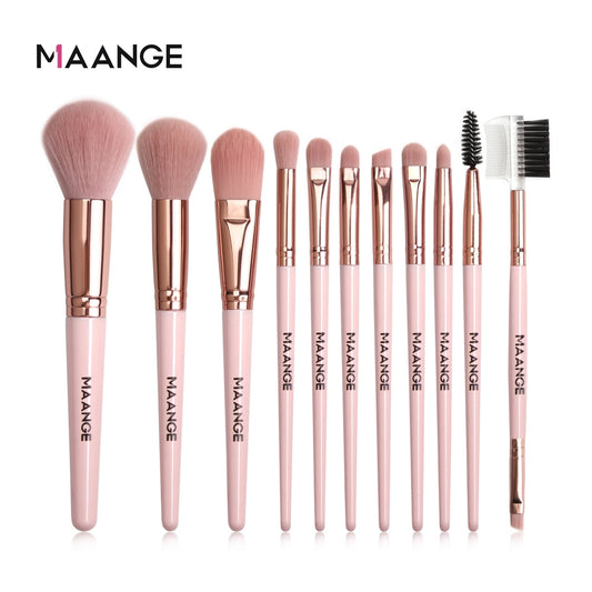 MAANGE Makeup Brushes Pro Pink Brush Set Powder EyeShadow Blending Eyeliner Eyelash Eyebrow Make up Beauty Cosmestic Brushes - Charlie Dolly