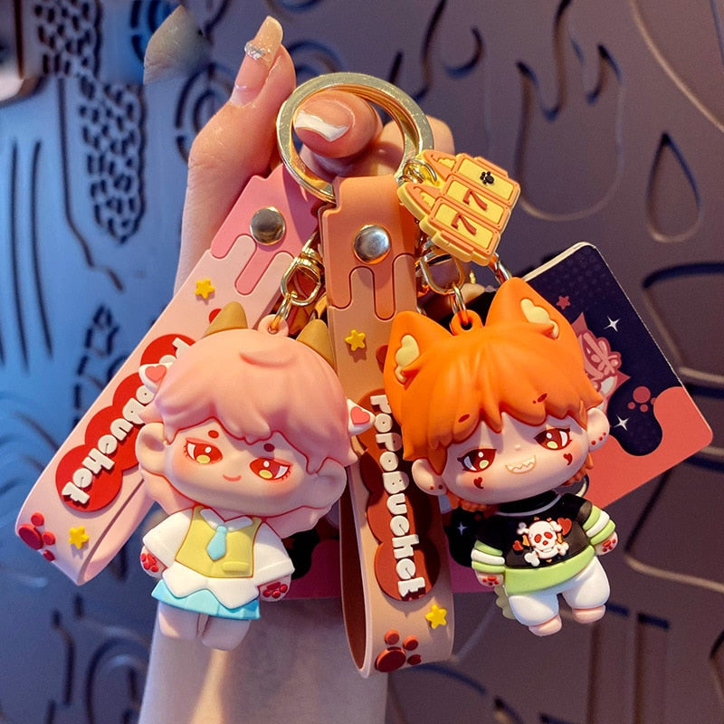 Fashion Beast Era Series Keychain Cartoon Anime Little Fox Characters Keyring Boyfriends Cute Doll Key Chain Bag Pendant - Charlie Dolly