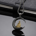 Latest Retro Personality Trend Moon Buddha Pendant Necklace Neutral Fashion Party Jewelry Gift - Charlie Dolly