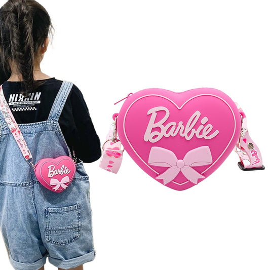 Barbie Letter Rose Red Bag Anime Kindergarten Wallet Girls Love Silicone Shoulder Messenger Bags Kids Storage Pouch Organizer - Charlie Dolly