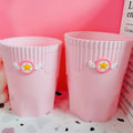 Creative Pink Waste Bin Anime Card Captor Sakura Plastic Trash Can Kawaii Cartoon Home Office Desktop Garbage Storage Basket New - Charlie Dolly