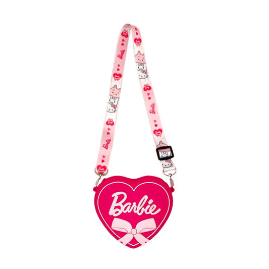 Kawaii Barbie Coin Purse Pink Heart Shape Silicone Wallet Bags Accessories Shoulder Strap Kids Girls Toys for Children Gift - Charlie Dolly