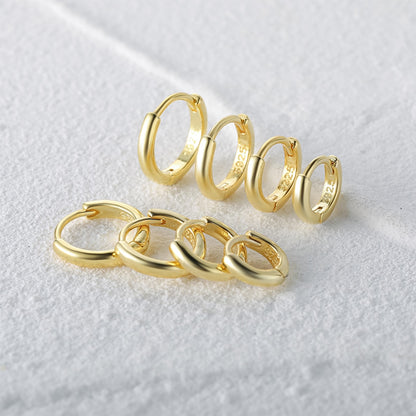 CANNER 5/6/7/8/9mm Real 925 Sterling Silver Hoop Earrings for Women Piercing Earings Round Circle Earring Jewelry pendientes