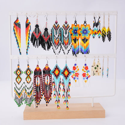 LIMAX Bohemian Earrings 2022 Beads Long Earrings Ethnic Style Drop Earings Fashion Jewelry Bijoux Femme Statement Earrings