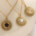 Bohemia Natural Stone Sunflower  Pendant Necklaces for Women Stainless Steel Clavicle Chain Necklaces Female Party Jewelry Gifts - Charlie Dolly