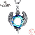 Eudora Real 925 Sterling Silver Eagle Necklace Luxury Austrian Crystal Amulet Pendant Men Women Exquisite Jewelry Party Gift - Charlie Dolly