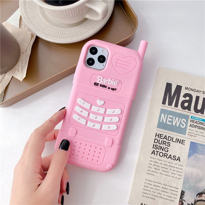 Pink Silicone Barbie Smartphone Case Y2K Girls Iphone 1213Promax Holder Fashion Female 3D Phone Cases Shell Protective Case Gift
