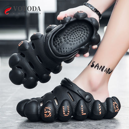 Summer Men Sneakers Slippers Bubble Slides Soft EVA Thick Sole Sandals Fashion Outdoors Hollow Clogs Women Man Beach Shoes