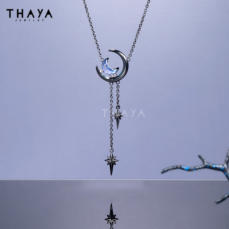 Thaya Stars And Moon Design Trendy Necklaces Original Design Vintage Women Necklace Fashion Necklace For Women Crystal Jewelry - Charlie Dolly