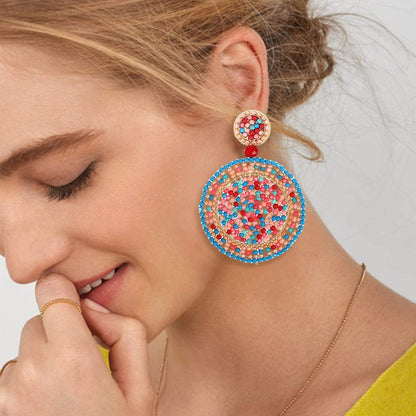 Top Quality Round Popular Earrings Handmade Jewelry Retro Ethnic Ladies Bohemian Earring
