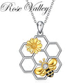 Rose Valley Sunflower Pendant Necklace for Women Bee Pendants Fashion Jewelry Girls Gifts YN063 - Charlie Dolly