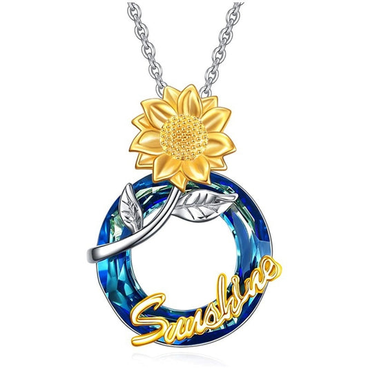 Exquisite fashion Sunflower Pendant Necklace for Women Silver - Charlie Dolly