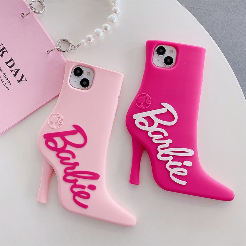 Personality Barbie High Heels Smartphone Shell Y2K Girls Iphone 14Promax Case Fashion Women Soft 13 12 Xr Cell Holder Ins Gifts - Charlie Dolly