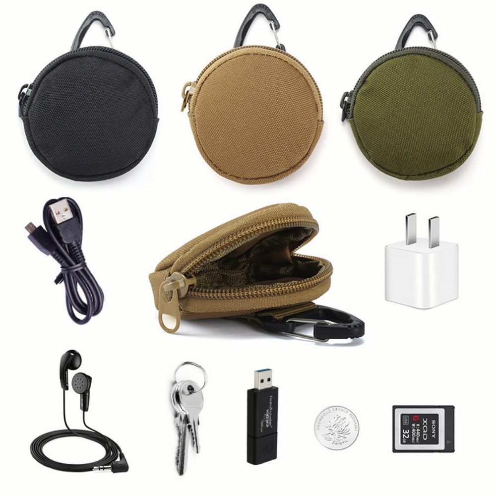 Tactical EDC Pouch Men Coin Purses Key Wallet Holder Military Army Keychain Zipper Pocket USB Cable Headset Bag OrganizerOutdoor - Charlie Dolly