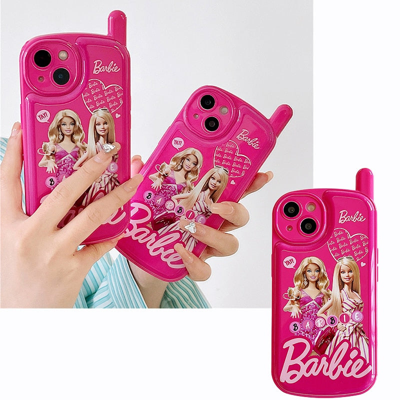 Retro Kawaii Barbie Mobile Phone Case for 11 12 13 14 Pro Max Silicone Anime Cartoon Girls Shockproof Protective Cover Gifts Toy