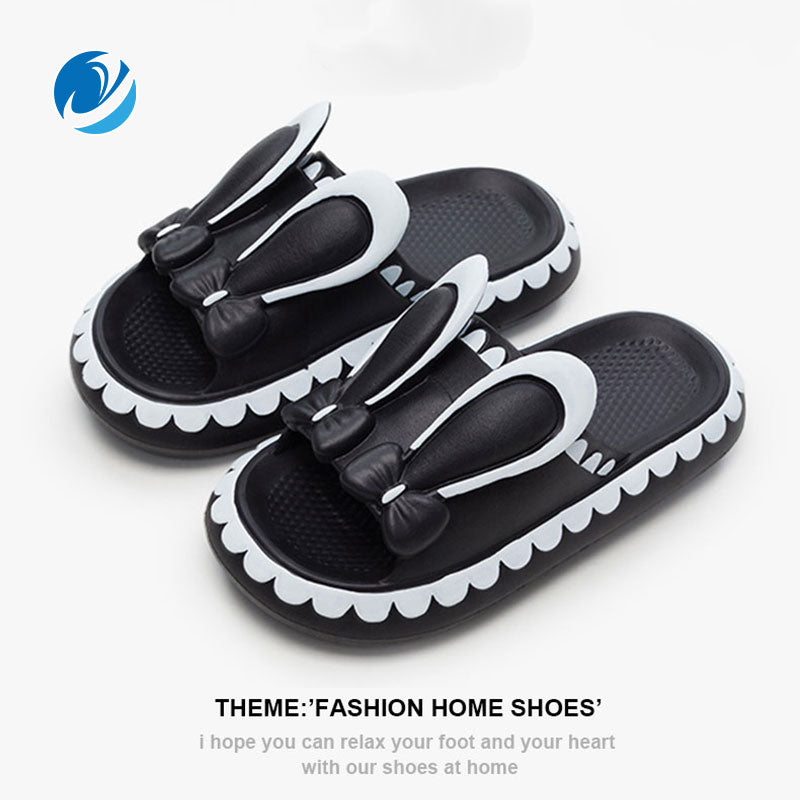 Mo Dou Women's Slippers EVA Thick Soft Sole Home Shoes Lovely Cartoon Rabbits for Outdoors Non-slip Concise Light Wearable - Charlie Dolly