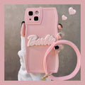 Kawaii Pink Barbie Letter Iphone 14 Mobile Phone Case Anime Cartoon Cute 11 12 13 Pro Max Fashion Frosted Soft Protective Cover - Charlie Dolly